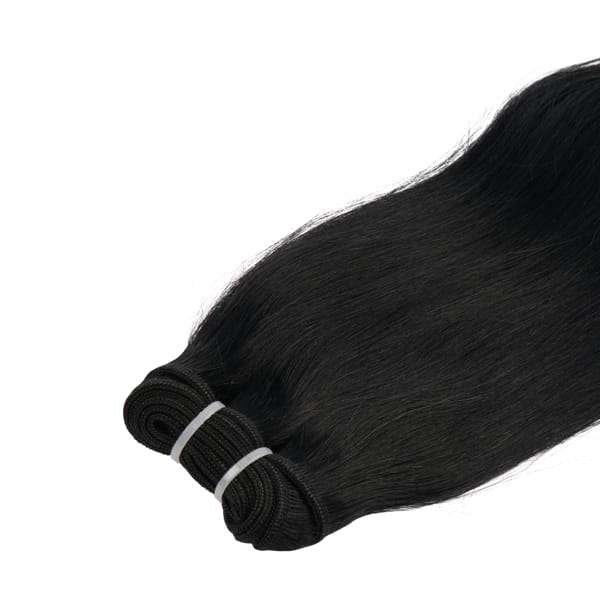 Echthaar-Tressen 100 Gramm 45 cm / 18 " #1b schwarz-braun