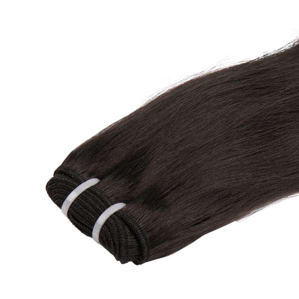 Echthaar-Tressen 100 Gramm 45 cm / 18 " #1b schwarz-braun