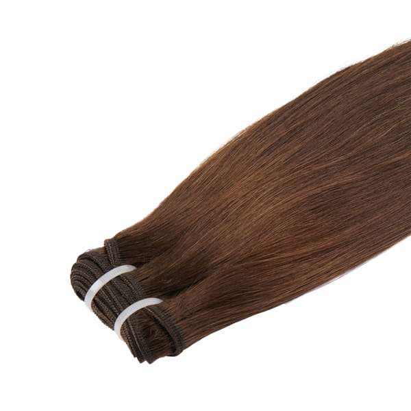 Echthaar-Tressen 100 Gramm Länge: 45 cm / 18 " Farbe: #2 dunkelbraun