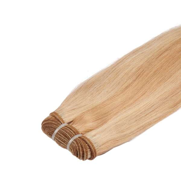 Echthaar-Tressen 100 Gramm Länge: 45 cm / 18 " Farbe: #27/60 kupferblond/weiß-blond