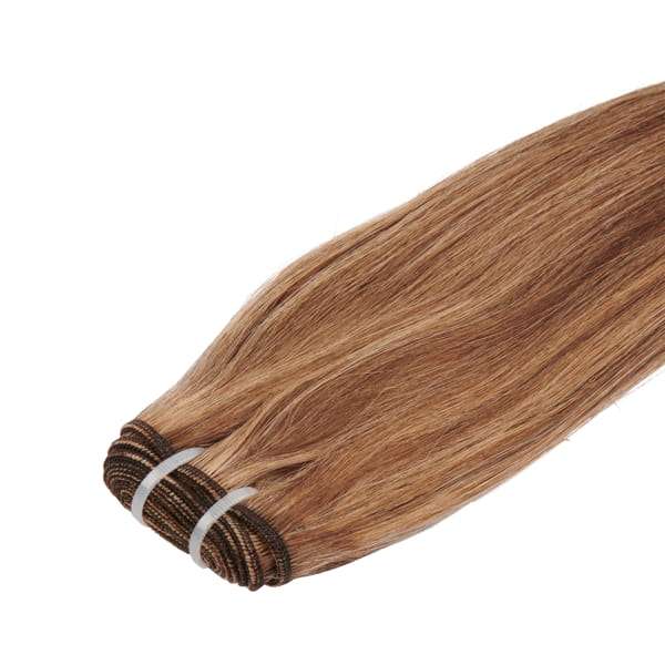 Echthaar-Tressen 100 Gramm Länge: 45 cm / 18 " Farbe: #27/4 kupferblond/mittel-braun