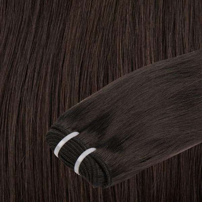 Echthaar-Tressen 100 Gramm 45 cm / 18 " #1b schwarz-braun