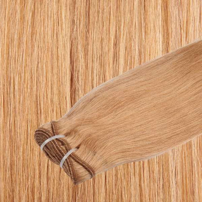 Thurjet e flokëve të njeriut 100 gram Gjatësia: 45 cm / 18" Ngjyra: #27 bjonde bakri