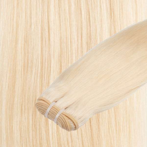 Echthaar-Tressen 100 Gramm Länge:  45 cm / 18 " Farbe:  #60 weiß-blond
