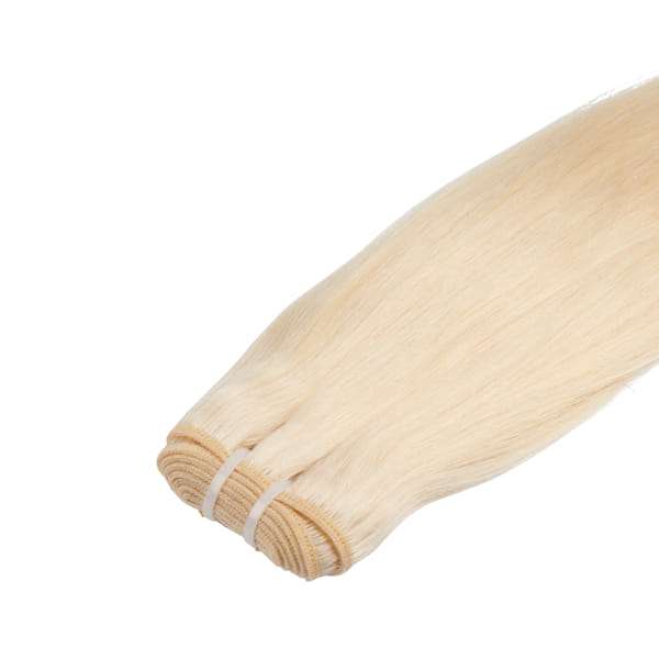 Echthaar-Tressen 100 Gramm Länge:  45 cm / 18 " Farbe:  #60 weiß-blond