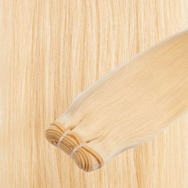 Echthaar-Tressen 100 Gramm Länge:  45 cm / 18 " Farbe:  #613 pure-blond