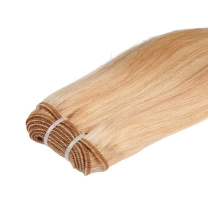 Echthaar-Tressen 100 Gramm Länge:  45 cm / 18 " Farbe:  #27/613 kupferblond/pure-blond